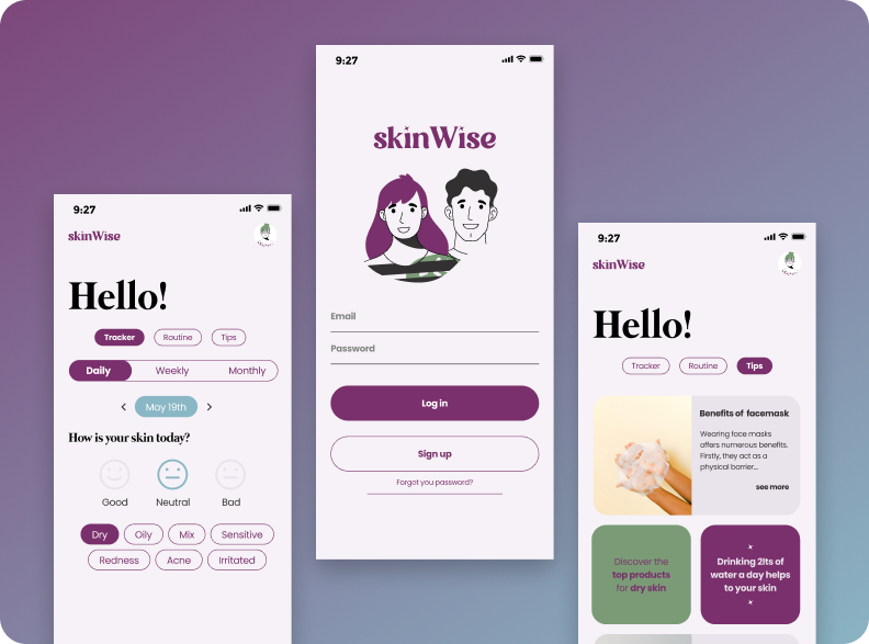 Mobile application dedicated to meet the demands of skincare in modern days.